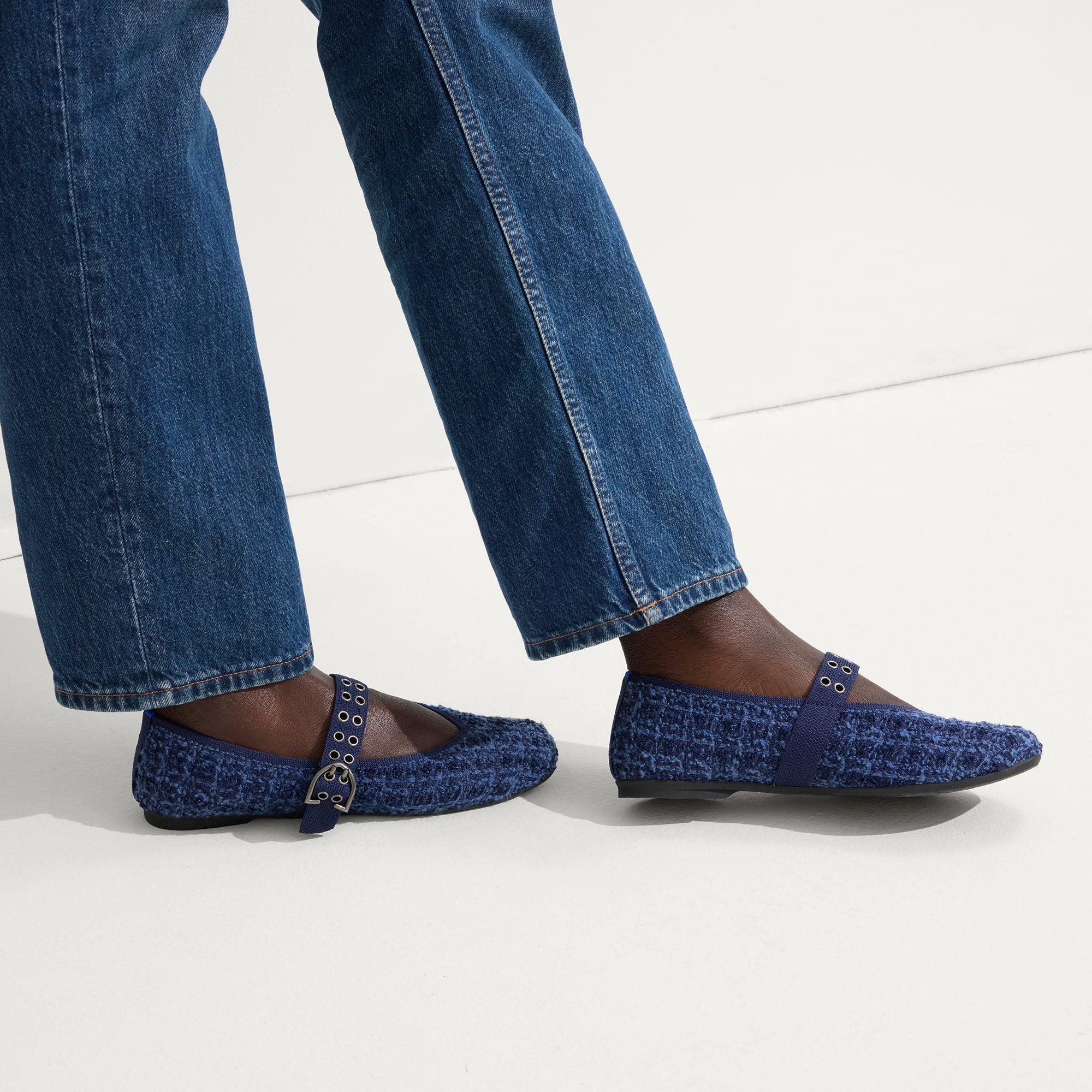 The Max Buckle Mary Jane - Blue Tweed - Image 3